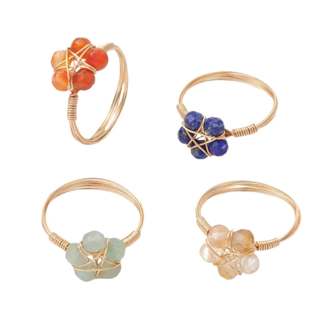 Sortijas Flower Natural Stones