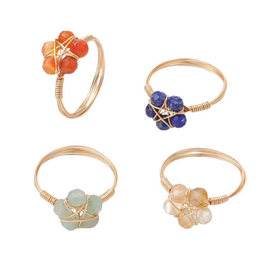 Sortijas Flower Natural Stones