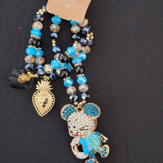 Set de Pulseras- Ratón Baño de Oro y Cristal Checo