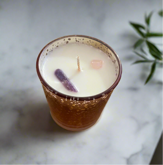 Velas de Soja con Cuarzos- varias fragancias